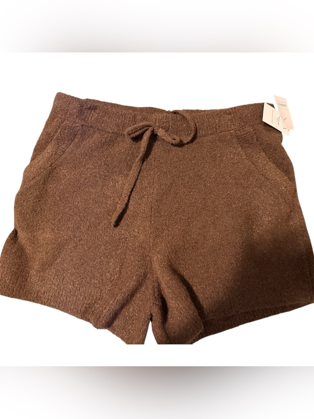 Auden NWT Brown Sweater Knit Drawstring PJ Shorts